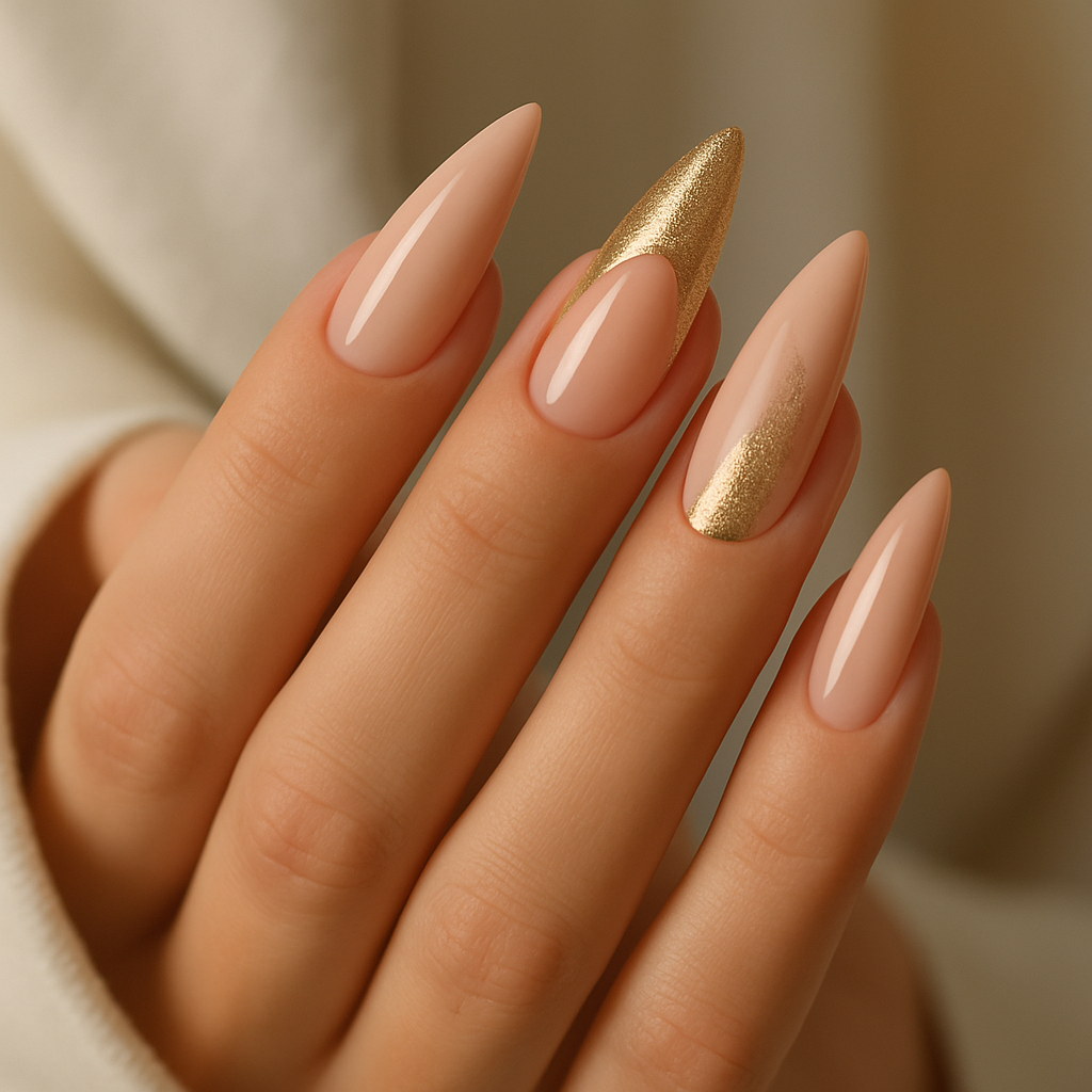 Primer plano de uñas esculpidas con acabado profesional, forma personalizada y diseño moderno en Isabel Teófilo Málaga